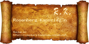 Rosenberg Kasszián névjegykártya